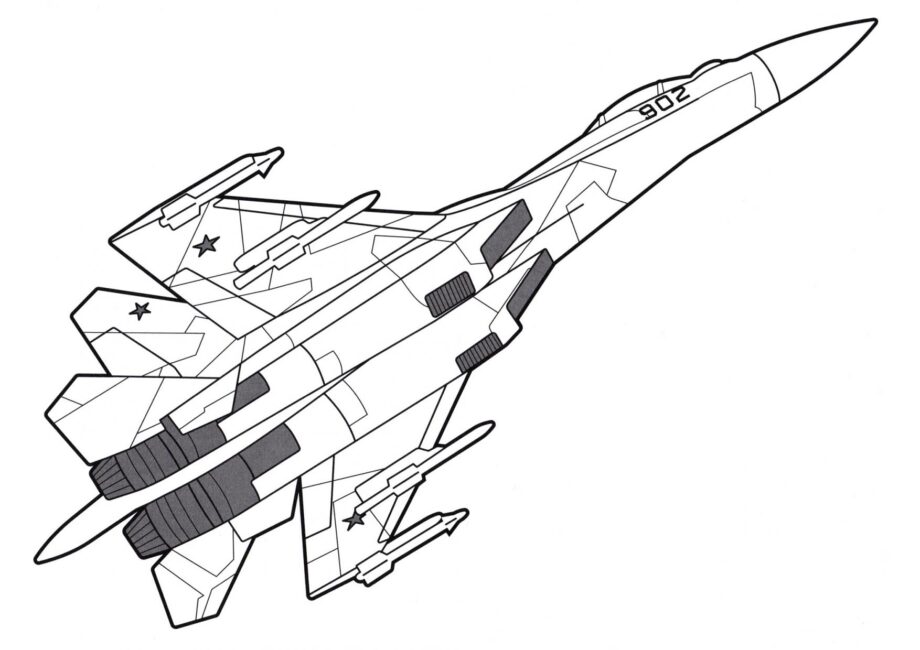 Su-35 Disegni da Colorare