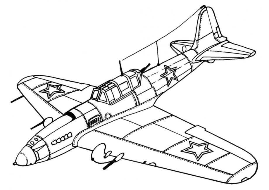 Aereo da Attacco Il-2 Disegni da Colorare