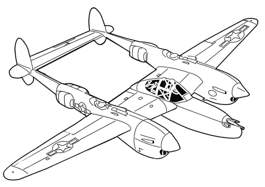 Lockheed P-38 Lightning Disegni da Colorare