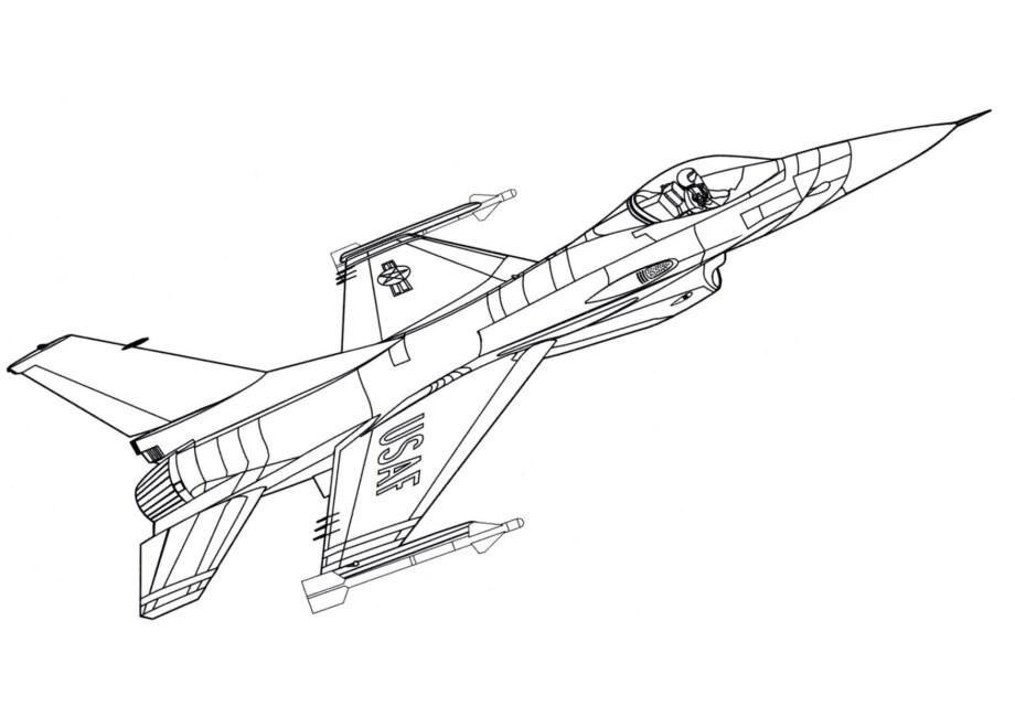 Cacciabombardiere F-16C Disegni da Colorare