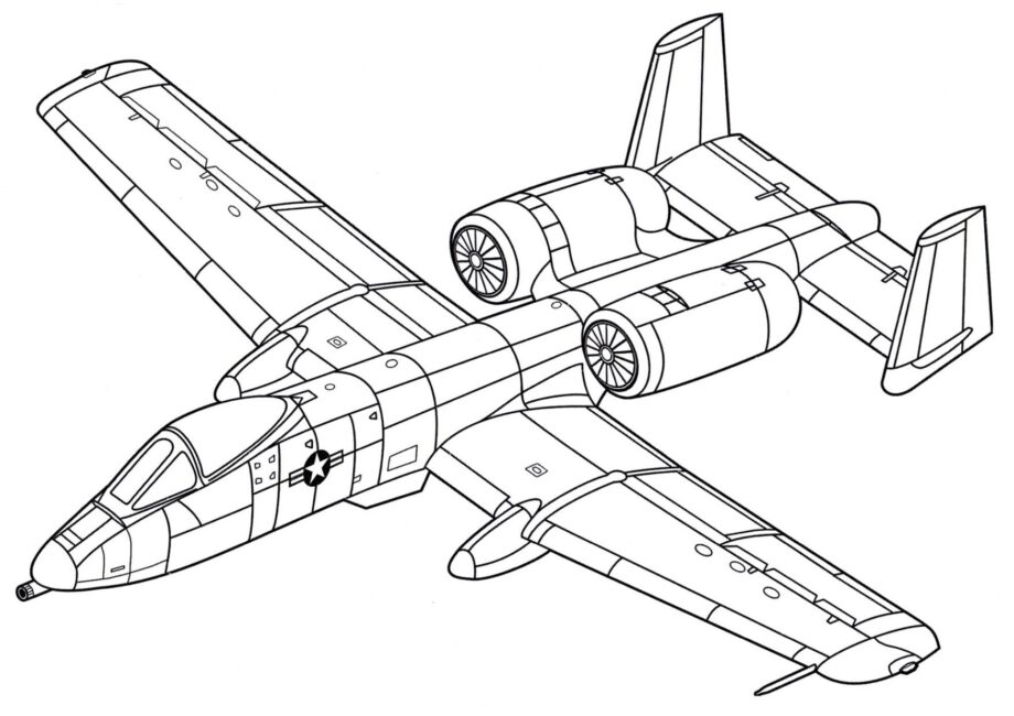 Aereo da Attacco A-10A Disegni da Colorare