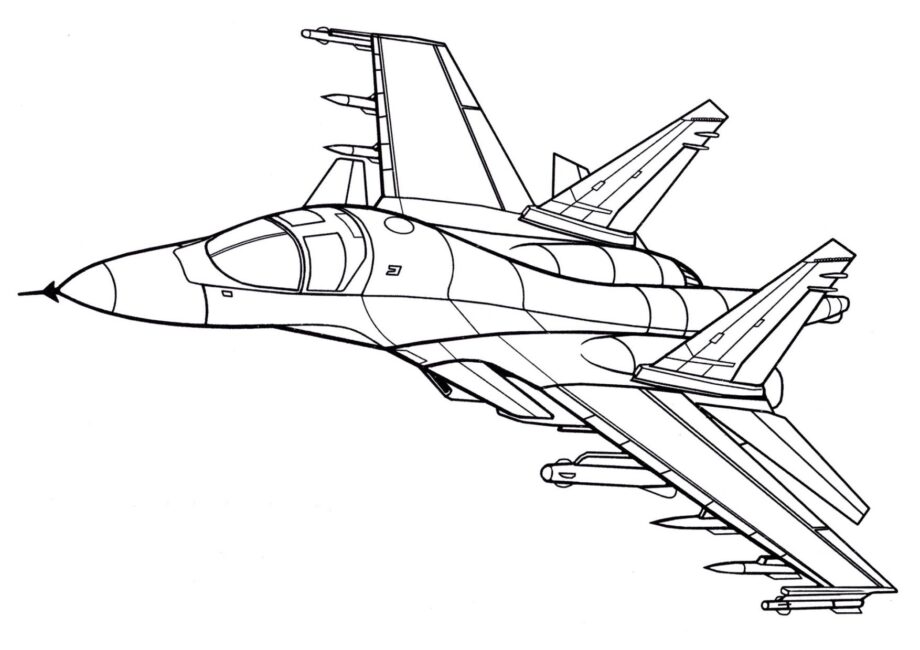 Caccia Multiruolo Su-34 Disegni da Colorare