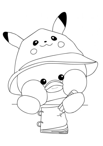 Lalafanfan Anatra Pikachu Disegni da Colorare