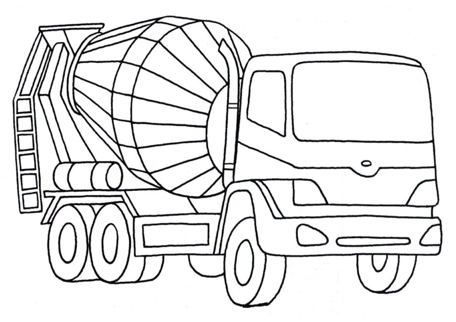 Disegni da Colorare Camion Betoniere