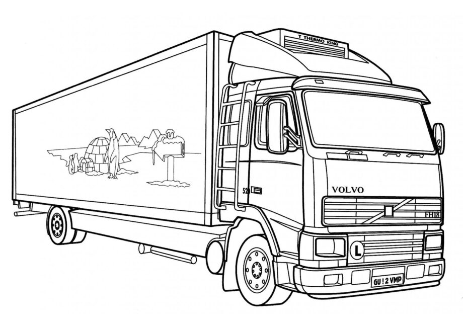 Disegni da Colorare Camion Refrigerato Volvo FH-16