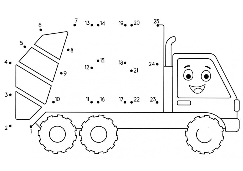 Disegni da Colorare Camion Verde per Rifiuti