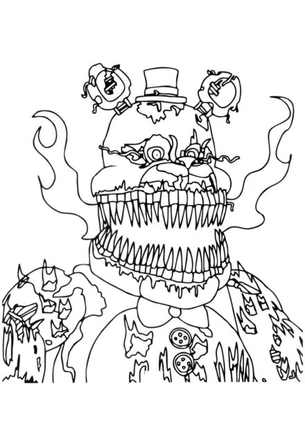 Nightmare Fredbear Disegno da Colorare