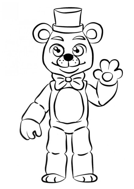 Freddy Fazbear Amichevole Disegno da Colorare