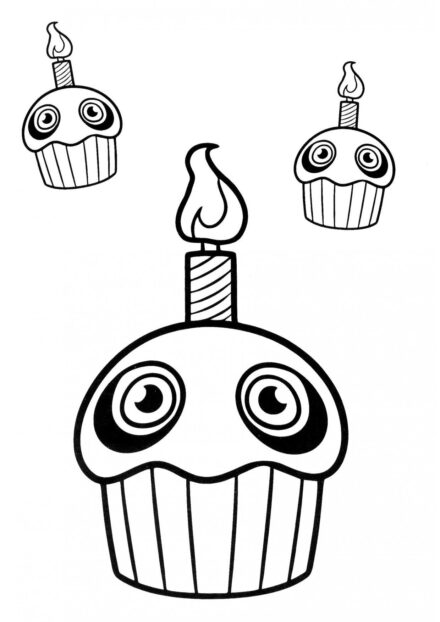 Mr Cupcake con Candela Disegno da Colorare