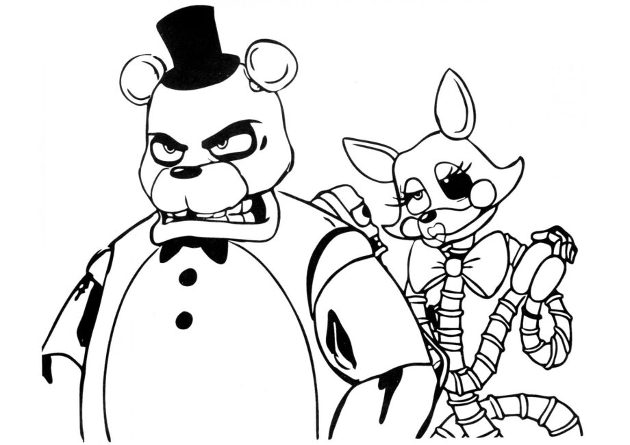 Freddy Orso e Foxy Mangle Disegno da Colorare