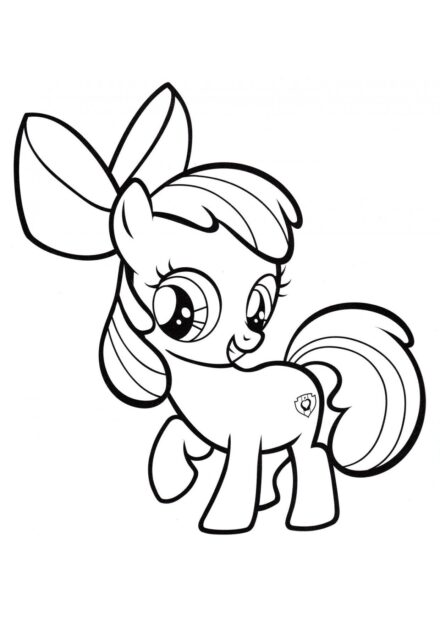 Disegno da Colorare Apple Bloom Sorride