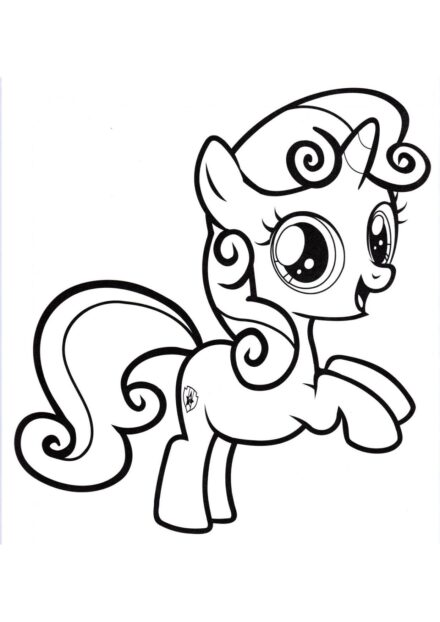 Disegno da Colorare Sweetie Belle Vuole Aiutare Rarity