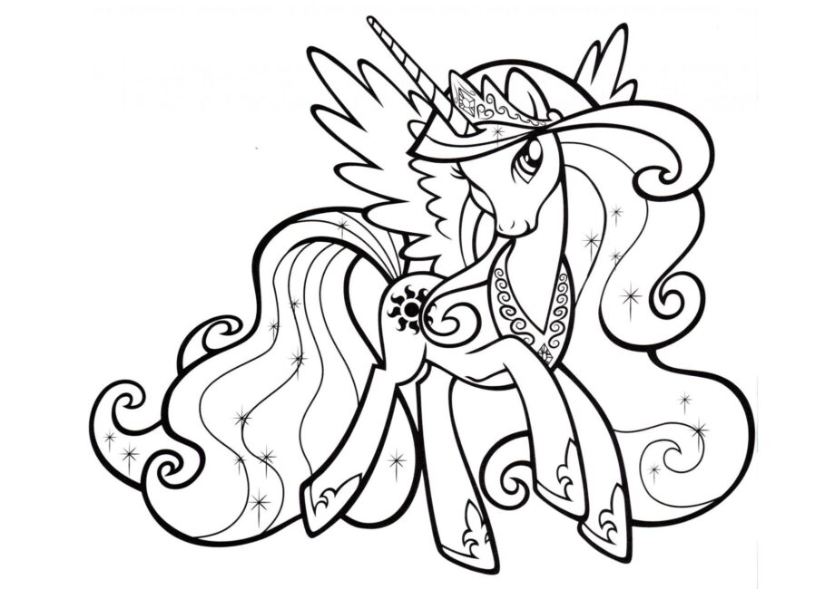 Disegno da Colorare Principessa Celestia