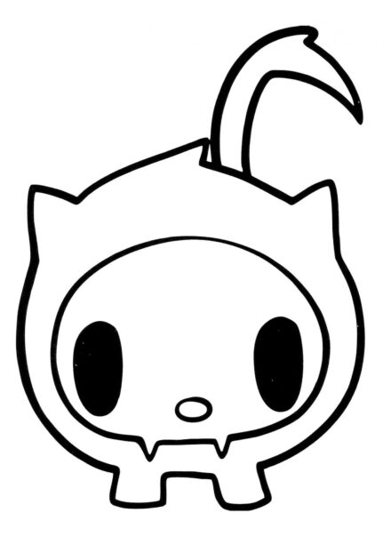 Tokidoki Disegno da Colorare - Skeletrino il Gatto