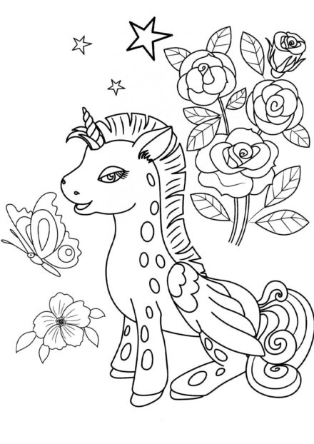 Disegni da Colorare: Unicorno Cerbiatto