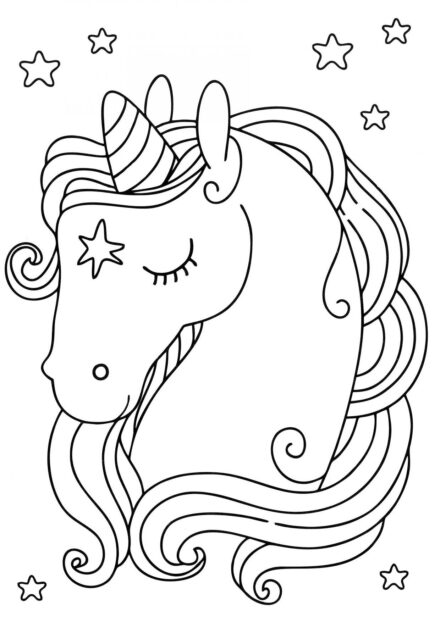 Disegni da Colorare: Bellissimo Piccolo Unicorno