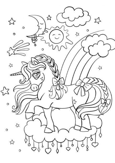 Disegni da Colorare: Meraviglioso Piccolo Unicorno