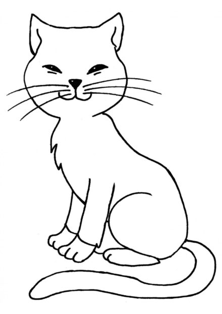 Disegno da Colorare: Gatto con Baffi