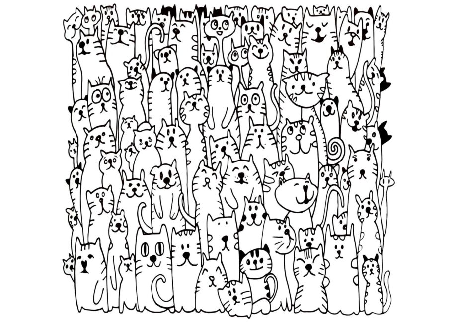 Disegno da Colorare: Festa del Gatto