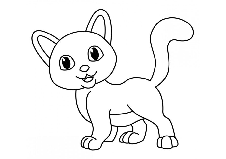 Disegno da Colorare: Gatto Curioso