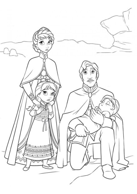 Disegno da Colorare Re e Regina di Arendelle