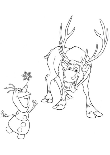 Disegno da Colorare Sven e Olaf