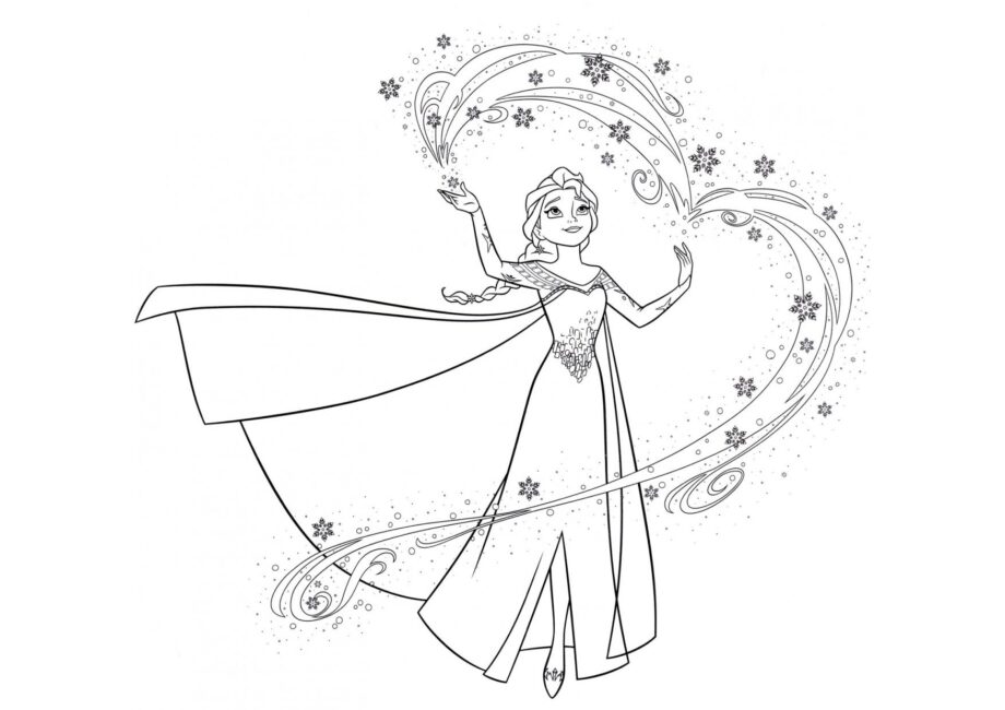 Disegno da Colorare Elsa e la Magia