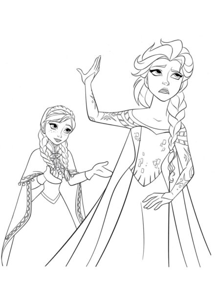 Disegno da Colorare Anna Prega Elsa