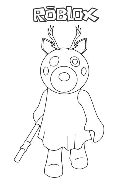 Disegno da Colorare: Piggy Spettrale da Roblox