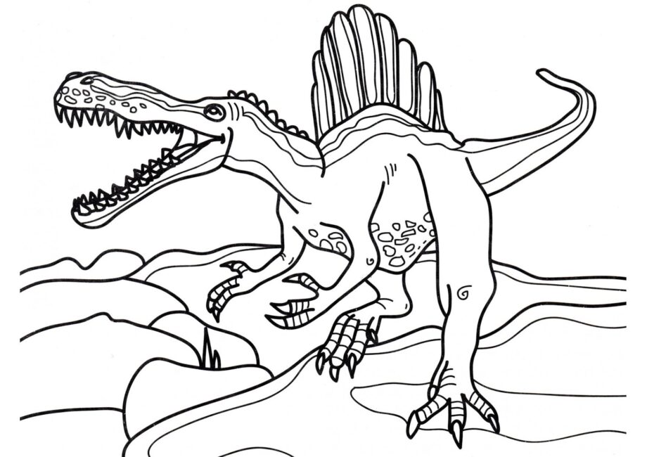 Disegno da Colorare di Spinosaurus Fierce