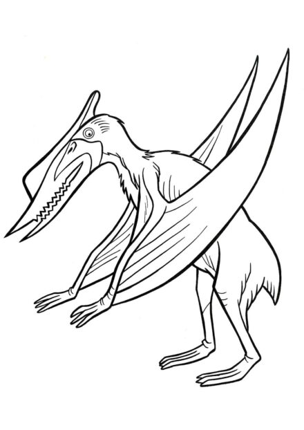 Disegno da Colorare di Pterodactyl in Piedi