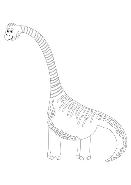 Disegno da Colorare di Brachiosaurus con un Collo Lungo