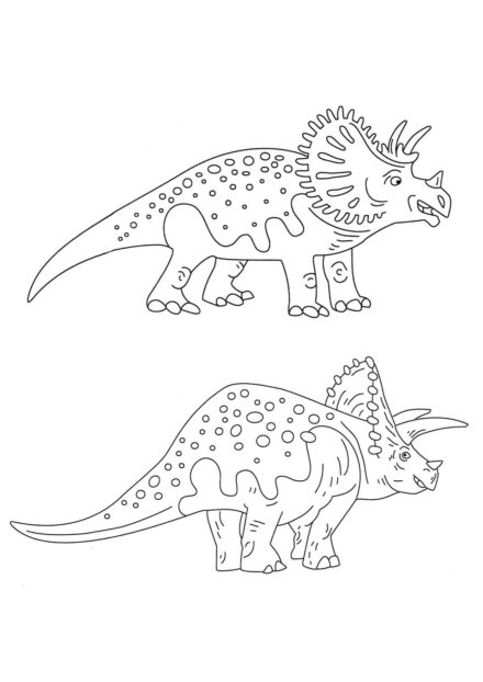 Disegno da Colorare di Due Triceratops